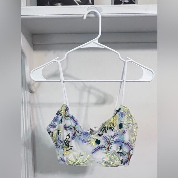 FINAL PRICE Urban Outfitters Embroidered Cropped Top - Picture 1 of 5